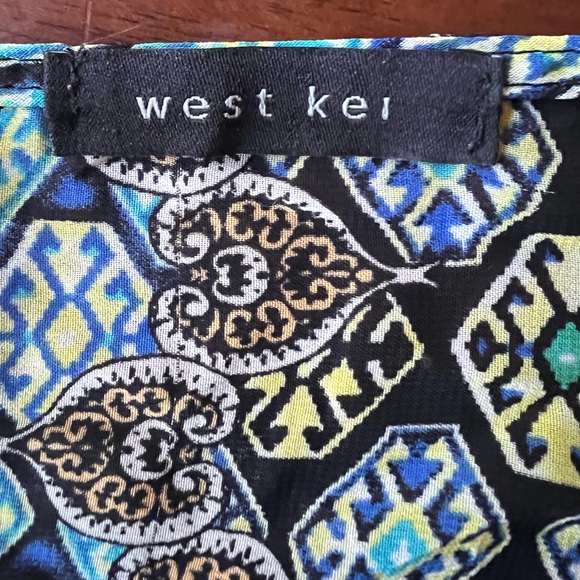 West Kei Blue and Red Patterned Blouse - Picture 4 of 4